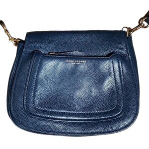 Marc Jacobs blue pebbled leather Empire city crossbody bag